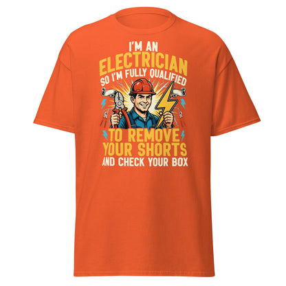 Funny Electrician Shirt - Check Your Box Adult Humor Tee - Orange - T-Shirts Online
