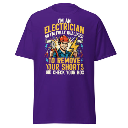 Funny Electrician Shirt - Check Your Box Adult Humor Tee - Purple - T-Shirts Online