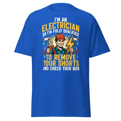Funny Electrician Shirt - Check Your Box Adult Humor Tee - Royal - T-Shirts Online