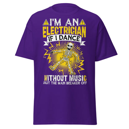 Funny Electrician Skeleton T-Shirt - Shocking Humor Tee - Purple - T-Shirts Online