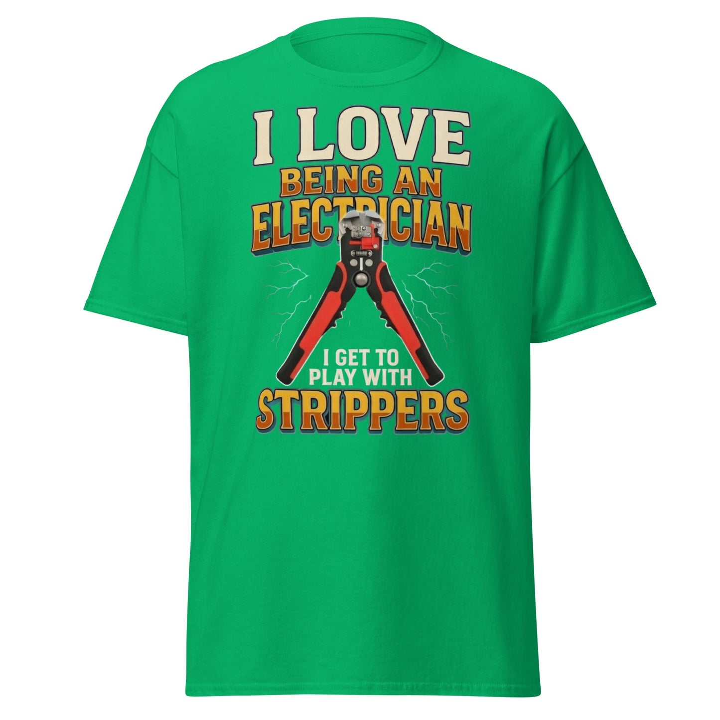 Funny Electrician Wire Strippers T-Shirt - Adult Humor Tee - Irish Green - T-Shirts Online