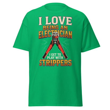 Funny Electrician Wire Strippers T-Shirt - Adult Humor Tee - Irish Green - T-Shirts Online