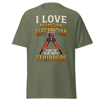 Funny Electrician Wire Strippers T-Shirt - Adult Humor Tee - Military Green - T-Shirts Online