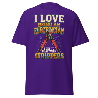 Funny Electrician Wire Strippers T-Shirt - Adult Humor Tee - Purple - T-Shirts Online