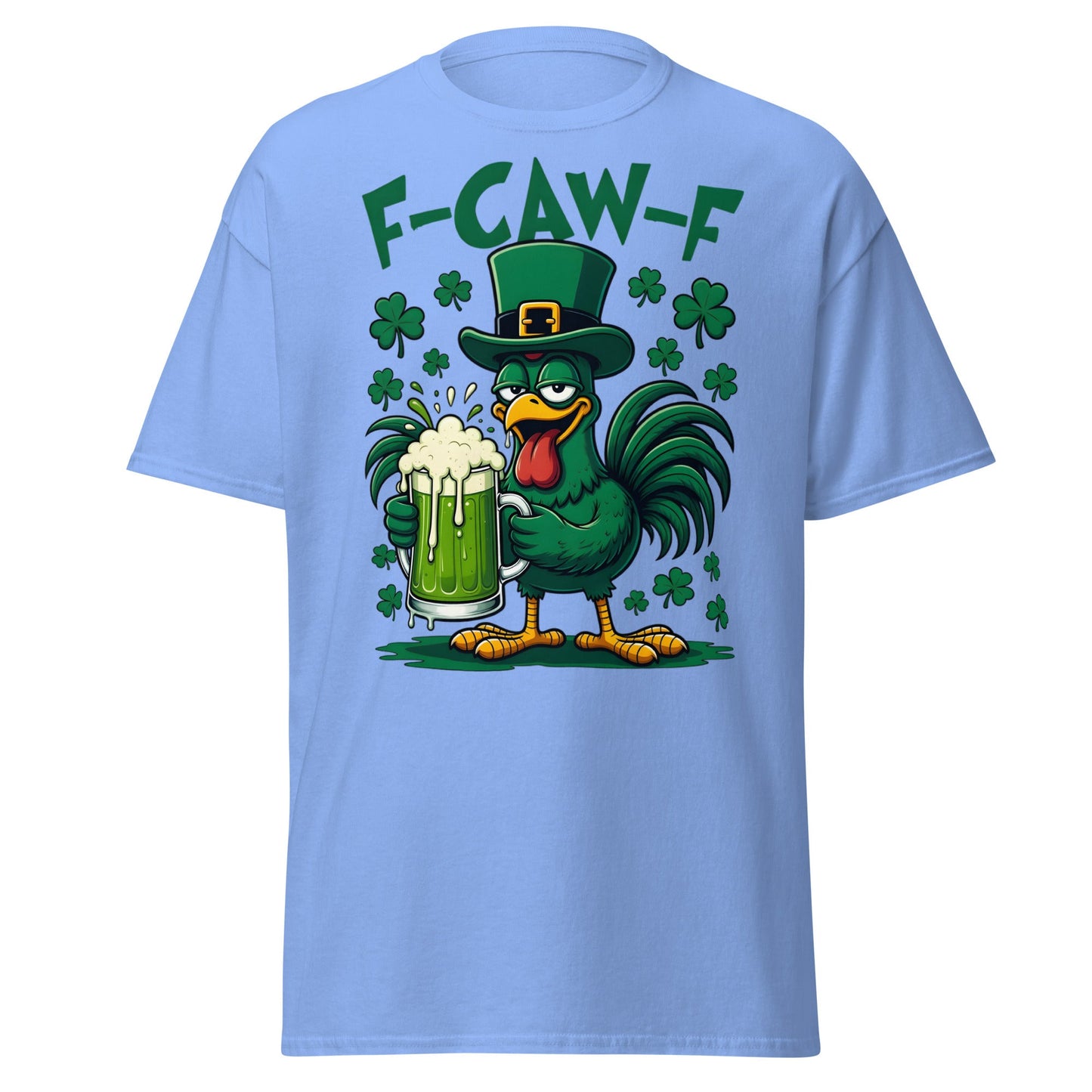 Funny F - CAW - F Rooster St. Patrick's Day Beer T-Shirt - Carolina Blue - T-Shirts Online