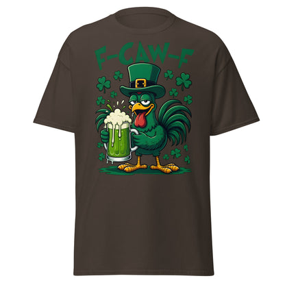 Funny F - CAW - F Rooster St. Patrick's Day Beer T-Shirt - Dark Chocolate - T-Shirts Online