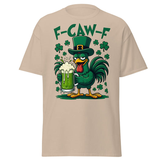 Funny F - CAW - F Rooster St. Patrick's Day Beer T-Shirt - Sand - T-Shirts Online