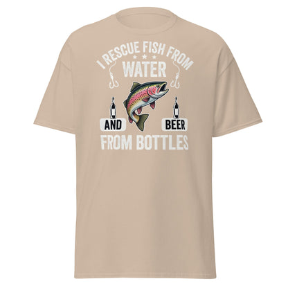 Funny Fishing & Beer T-Shirt - I Rescue Fish From Water - Sand - T-Shirts Online