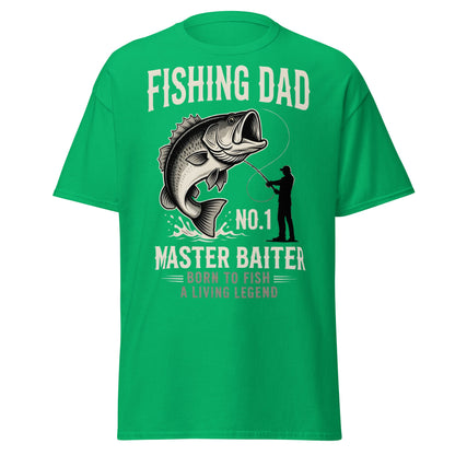 Funny Fishing Dad Master Baiter T-Shirt - Vintage Bass Tee - Irish Green - T-Shirts Online