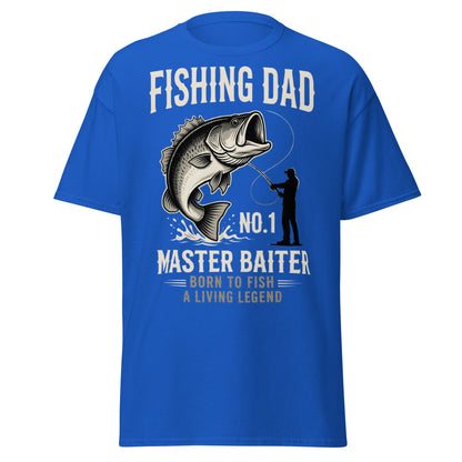 Funny Fishing Dad Master Baiter T-Shirt - Vintage Bass Tee - Royal - T-Shirts Online