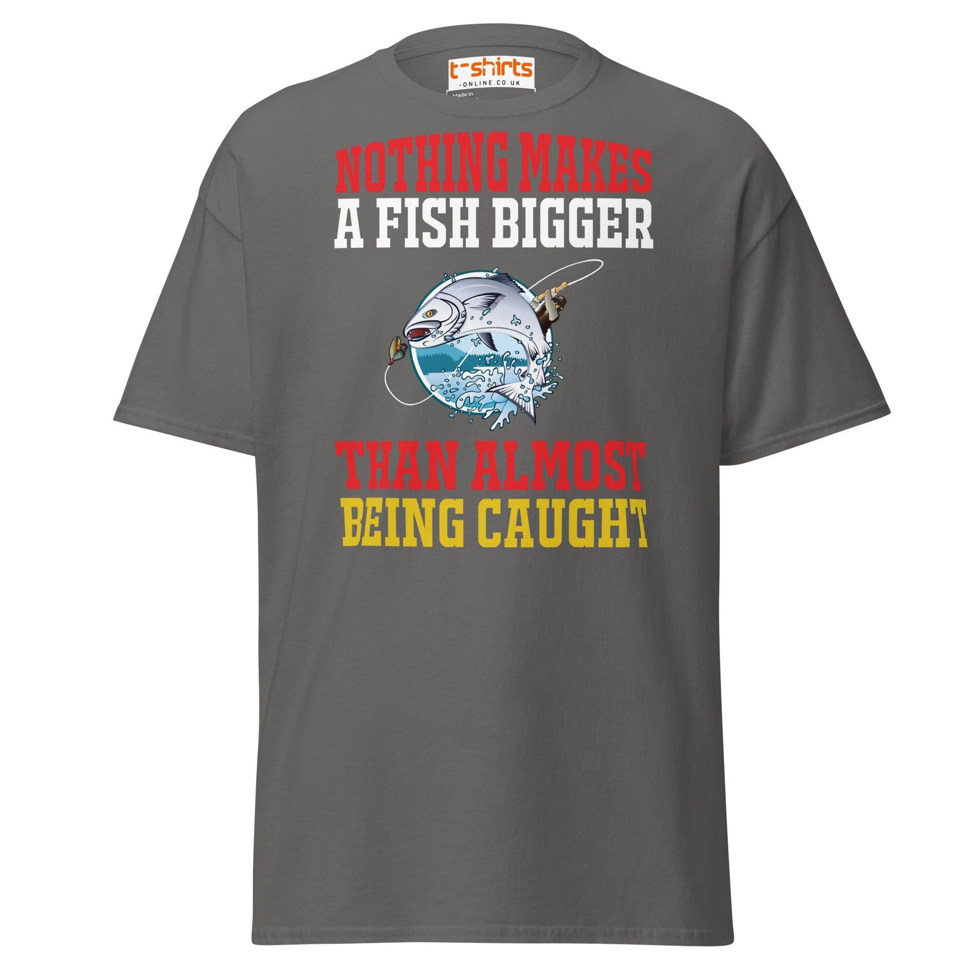 Funny Fishing Quote T-Shirt – Big Catch Humor Tee - Charcoal - T-Shirts Online