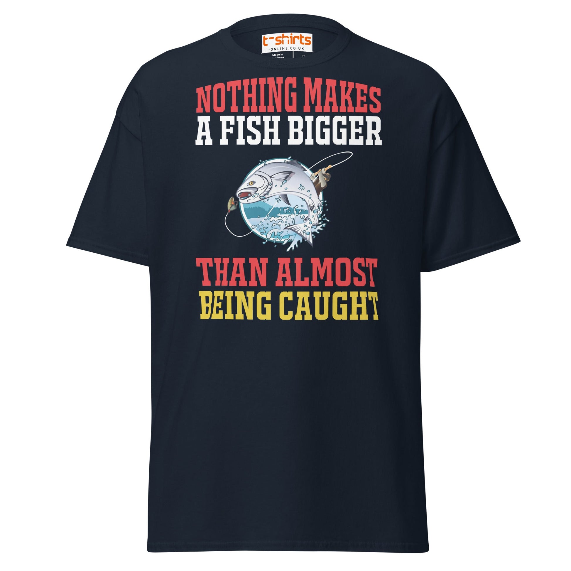 Funny Fishing Quote T-Shirt – Big Catch Humor Tee - Navy - T-Shirts Online