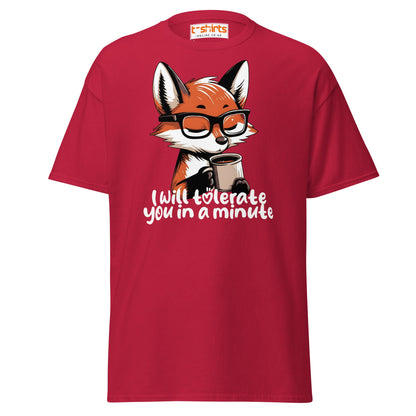 Funny Fox Coffee T-Shirt | Morning Mood Tee - Cardinal - T-Shirts Online