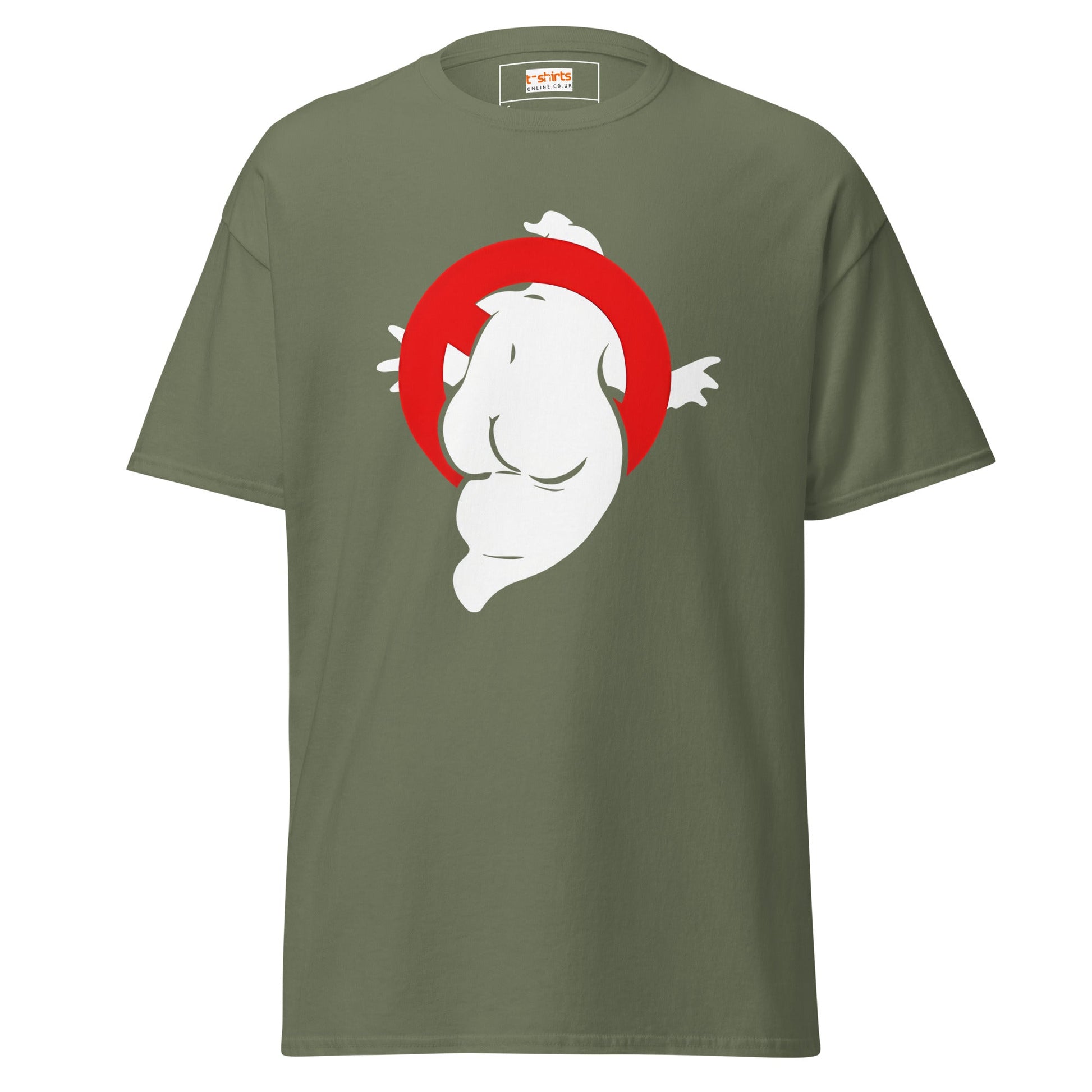 Funny Ghost T-Shirt | Men's Ghost Tee - Military Green - T-Shirts Online