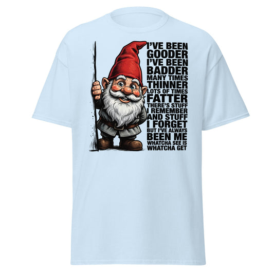Funny Gnome T-Shirt - Whatcha See Is Whatcha Get - Light Blue - T-Shirts Online