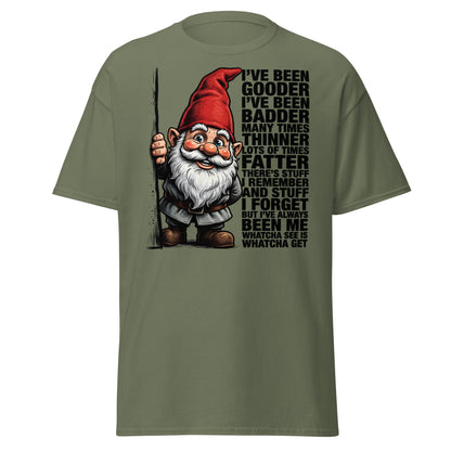 Funny Gnome T-Shirt - Whatcha See Is Whatcha Get - Military Green - T-Shirts Online