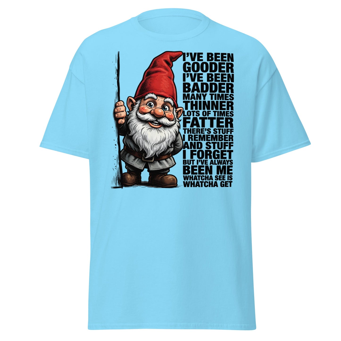 Funny Gnome T-Shirt - Whatcha See Is Whatcha Get - Sky - T-Shirts Online