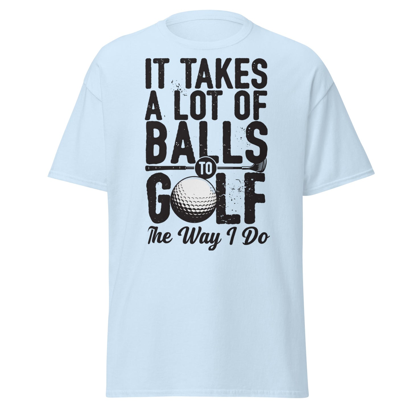 Funny Golf Balls T-Shirt - Humorous Golfer Gift Tee - Light Blue - T-Shirts Online