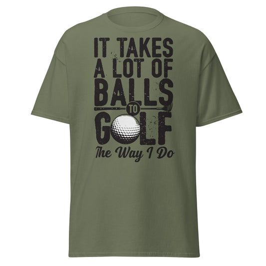 Funny Golf Balls T-Shirt - Humorous Golfer Gift Tee - Military Green - T-Shirts Online