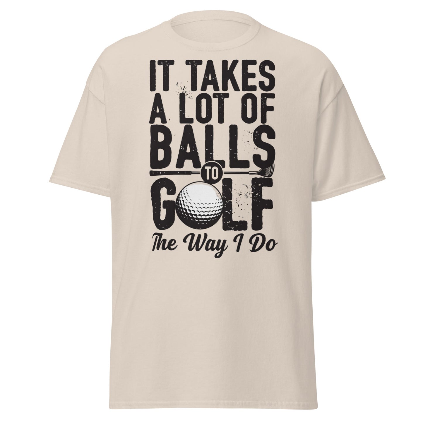 Funny Golf Balls T-Shirt - Humorous Golfer Gift Tee - Natural - T-Shirts Online