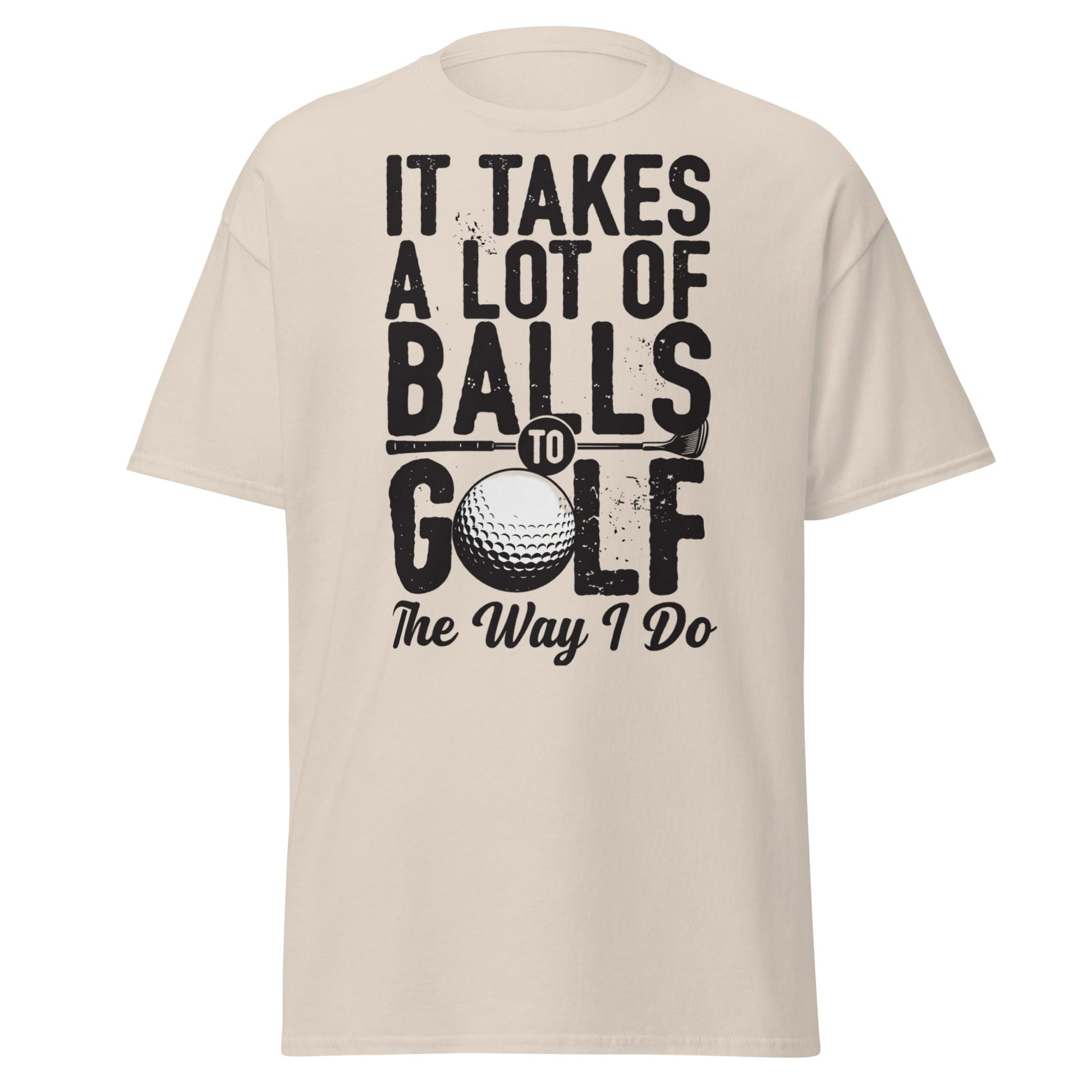 Funny Golf Balls T-Shirt - Humorous Golfer Gift Tee - Natural - T-Shirts Online