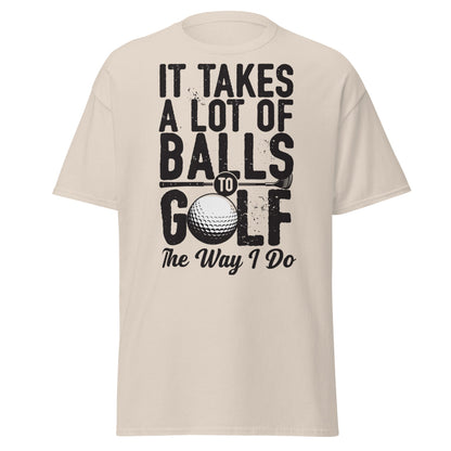 Funny Golf Balls T-Shirt - Humorous Golfer Gift Tee - Natural - T-Shirts Online