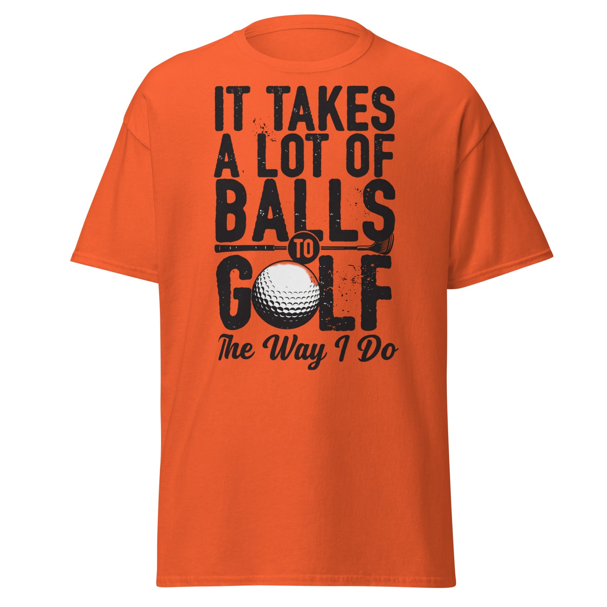 Funny Golf Balls T-Shirt - Humorous Golfer Gift Tee - Orange - T-Shirts Online