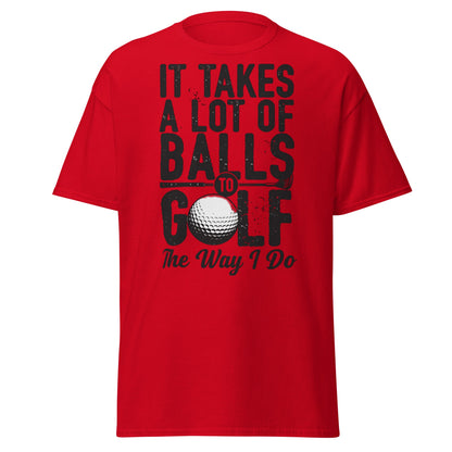 Funny Golf Balls T-Shirt - Humorous Golfer Gift Tee - Red - T-Shirts Online
