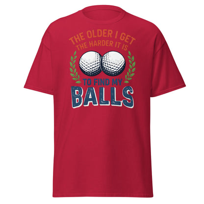 Funny Golf Balls T-Shirt - Relatable Aging Golfer Gag Gift - Cardinal - T-Shirts Online