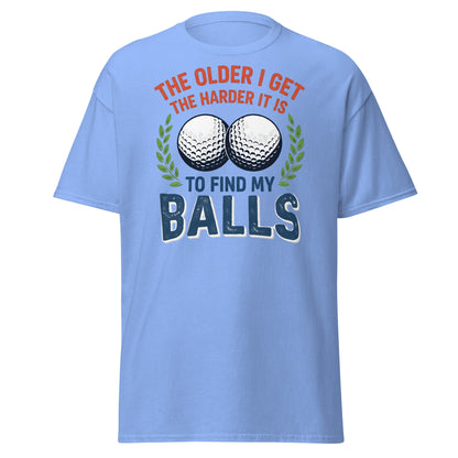 Funny Golf Balls T-Shirt - Relatable Aging Golfer Gag Gift - Carolina Blue - T-Shirts Online