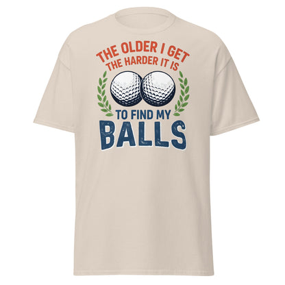 Funny Golf Balls T-Shirt - Relatable Aging Golfer Gag Gift - Natural - T-Shirts Online