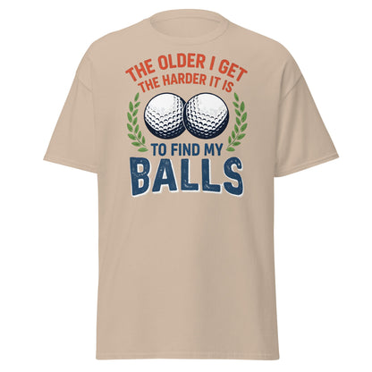 Funny Golf Balls T-Shirt - Relatable Aging Golfer Gag Gift - Sand - T-Shirts Online