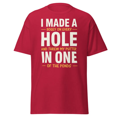 Funny Golf Putter In One T-Shirt - Sarcastic Bogey Golf Tee - Cardinal - T-Shirts Online