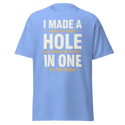 Funny Golf Putter In One T-Shirt - Sarcastic Bogey Golf Tee - Carolina Blue - T-Shirts Online