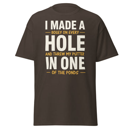 Funny Golf Putter In One T-Shirt - Sarcastic Bogey Golf Tee - Dark Chocolate - T-Shirts Online