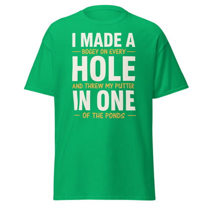 Funny Golf Putter In One T-Shirt - Sarcastic Bogey Golf Tee - Irish Green - T-Shirts Online