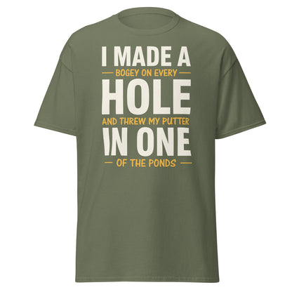 Funny Golf Putter In One T-Shirt - Sarcastic Bogey Golf Tee - Military Green - T-Shirts Online
