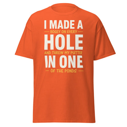 Funny Golf Putter In One T-Shirt - Sarcastic Bogey Golf Tee - Orange - T-Shirts Online