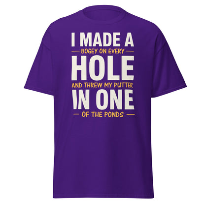Funny Golf Putter In One T-Shirt - Sarcastic Bogey Golf Tee - Purple - T-Shirts Online