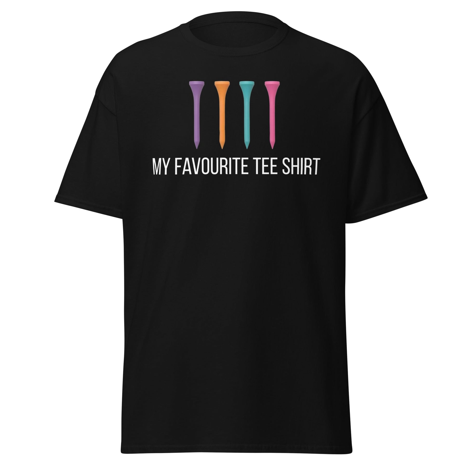 Funny Golf Tee Shirt - My Favourite Tee Pun Golfing Gift - Black - T-Shirts Online
