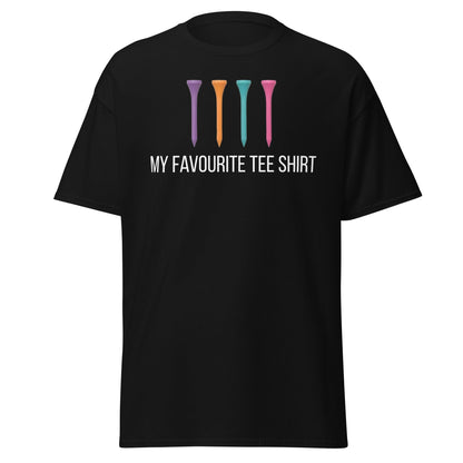 Funny Golf Tee Shirt - My Favourite Tee Pun Golfing Gift - Black - T-Shirts Online