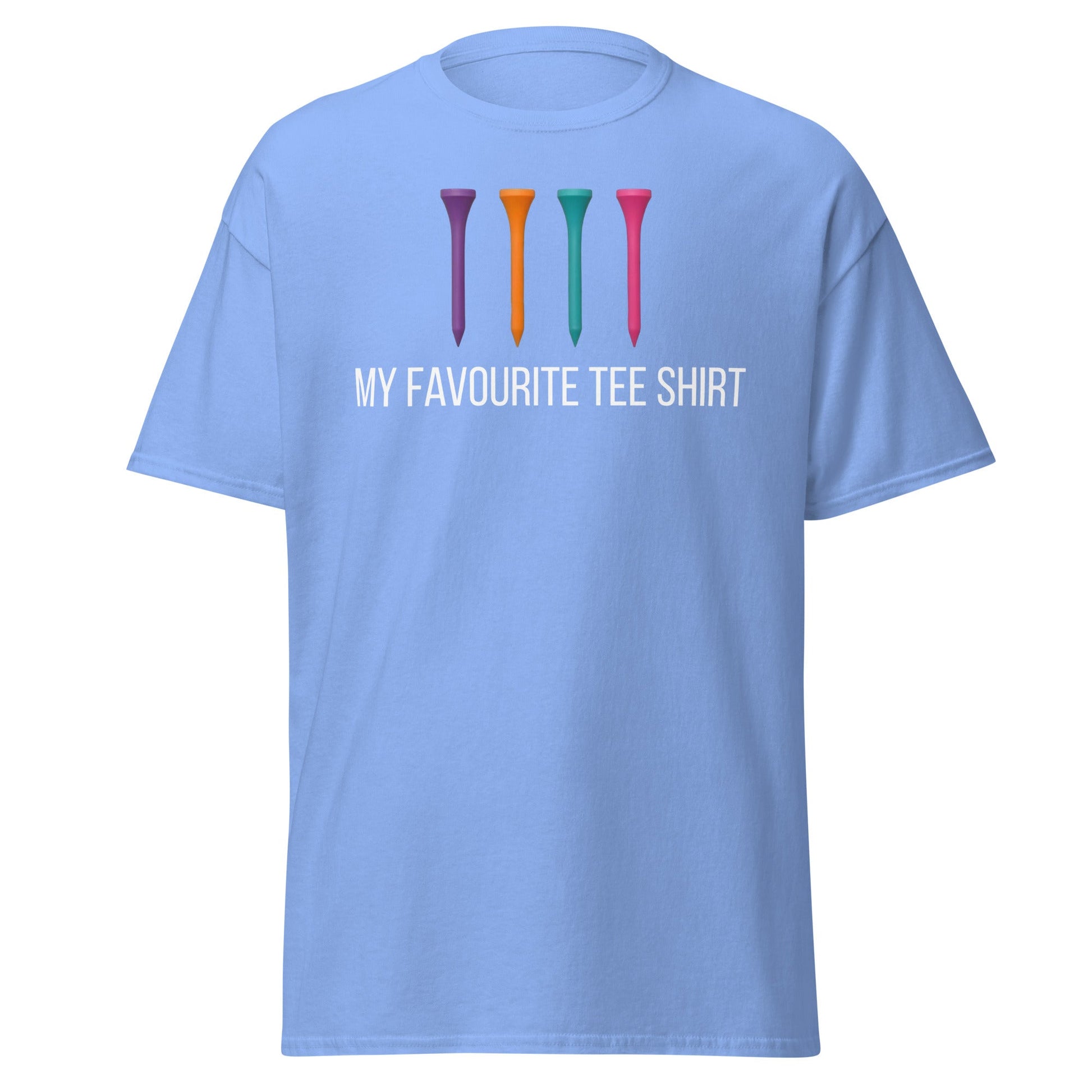 Funny Golf Tee Shirt - My Favourite Tee Pun Golfing Gift - Carolina Blue - T-Shirts Online