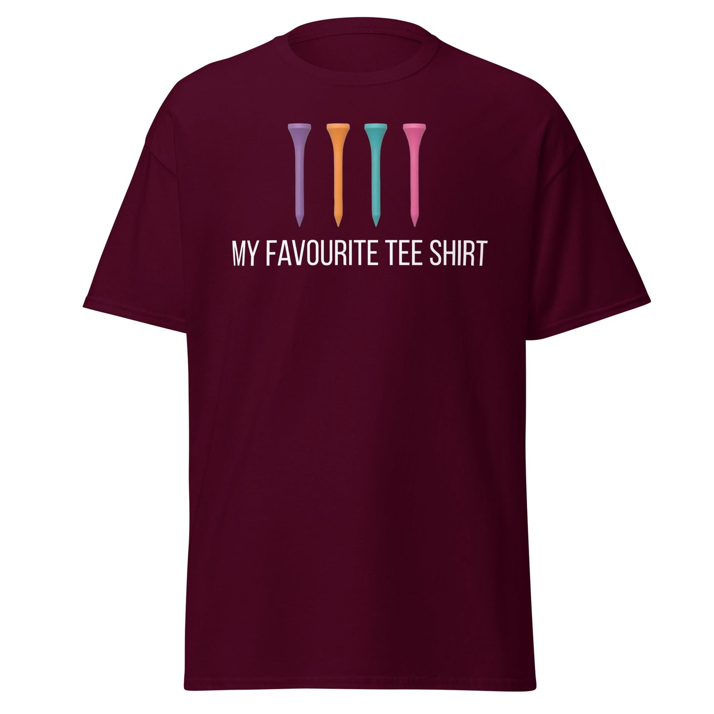 Funny Golf Tee Shirt - My Favourite Tee Pun Golfing Gift - Maroon - T-Shirts Online