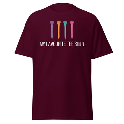 Funny Golf Tee Shirt - My Favourite Tee Pun Golfing Gift - Maroon - T-Shirts Online