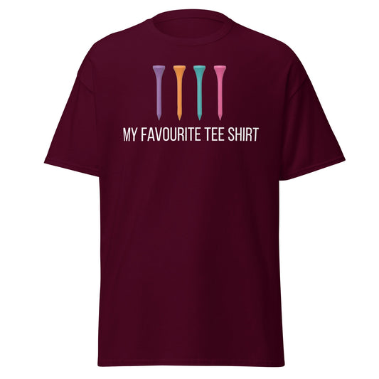 Funny Golf Tee Shirt - My Favourite Tee Pun Golfing Gift - Maroon - T-Shirts Online