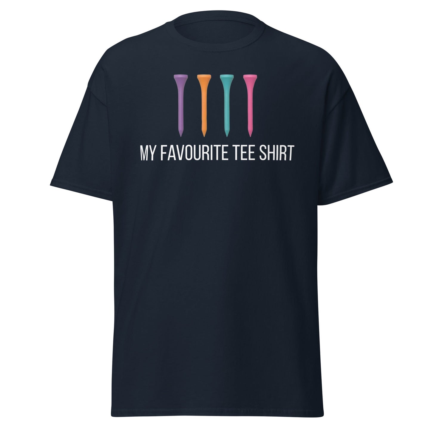 Funny Golf Tee Shirt - My Favourite Tee Pun Golfing Gift - Navy - T-Shirts Online