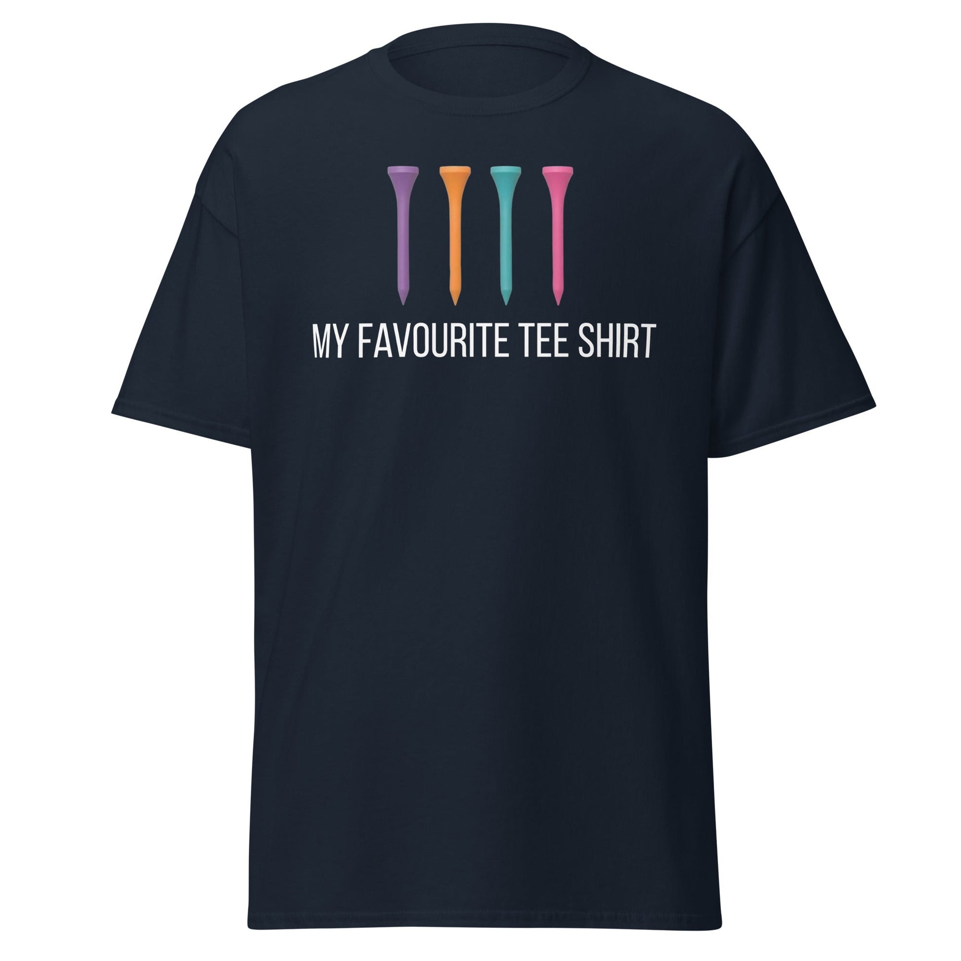 Funny Golf Tee Shirt - My Favourite Tee Pun Golfing Gift - Navy - T-Shirts Online
