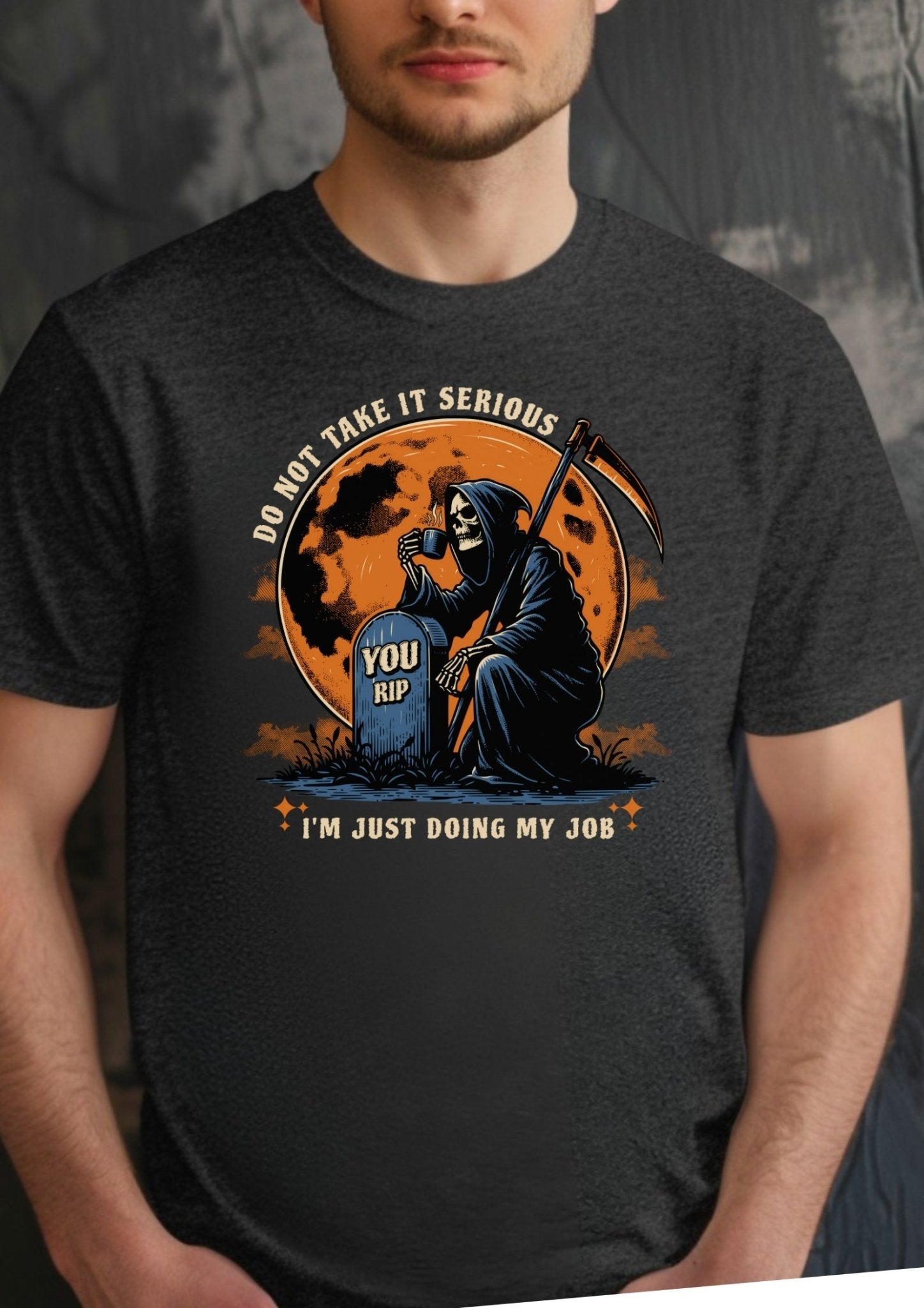 Funny Grim Reaper T-Shirt - Funny Halloween Tee - Black - T-Shirts Online