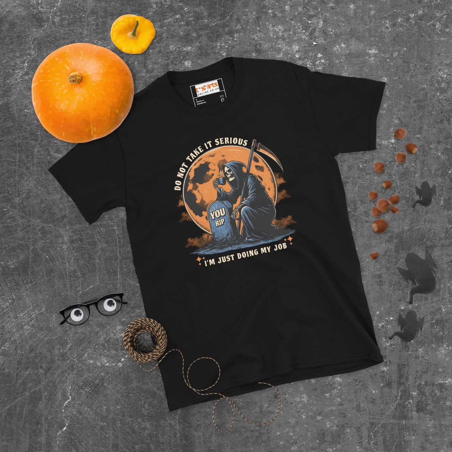Funny Grim Reaper T-Shirt - Funny Halloween Tee - Black - T-Shirts Online