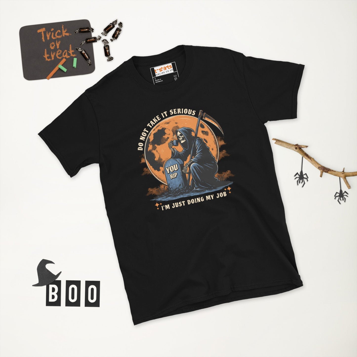Funny Grim Reaper T-Shirt - Funny Halloween Tee - Black - T-Shirts Online